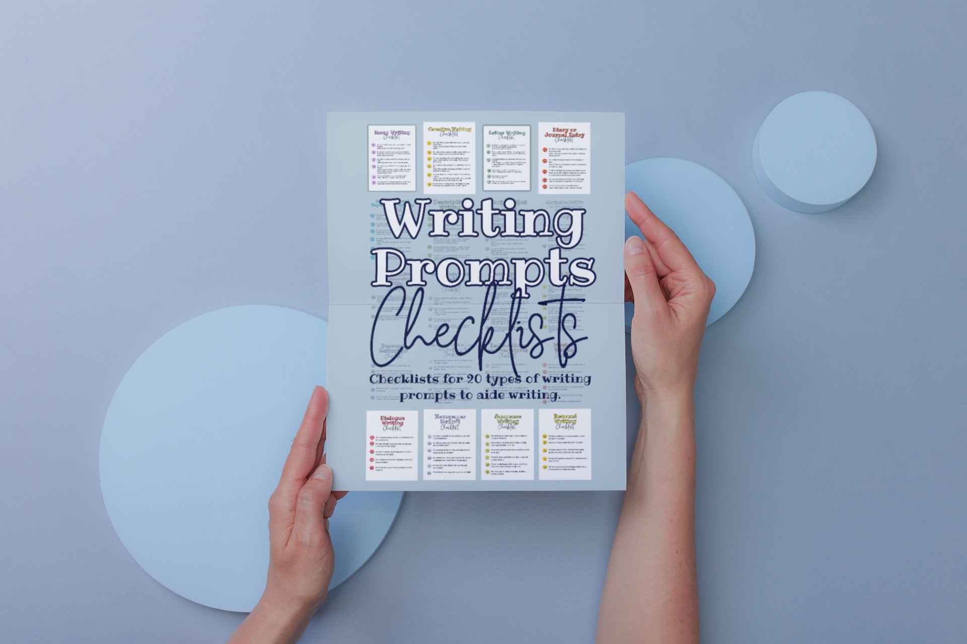 20 Writing Prompt Checklist (Cheat Sheet) Bundle | Writing Prompts | P
