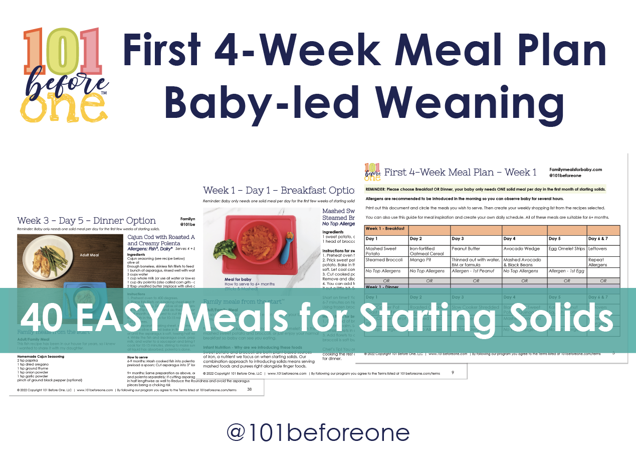 Weaning Programme Baby Led Weaning First 4-Week Meal Plan